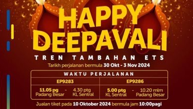 تضيف KTMB خدمتي قطار ETS لـ Deepavali 2024
