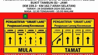 Smartlane الجديد على PLUS Bukit Tambun إلى Jawi اليوم