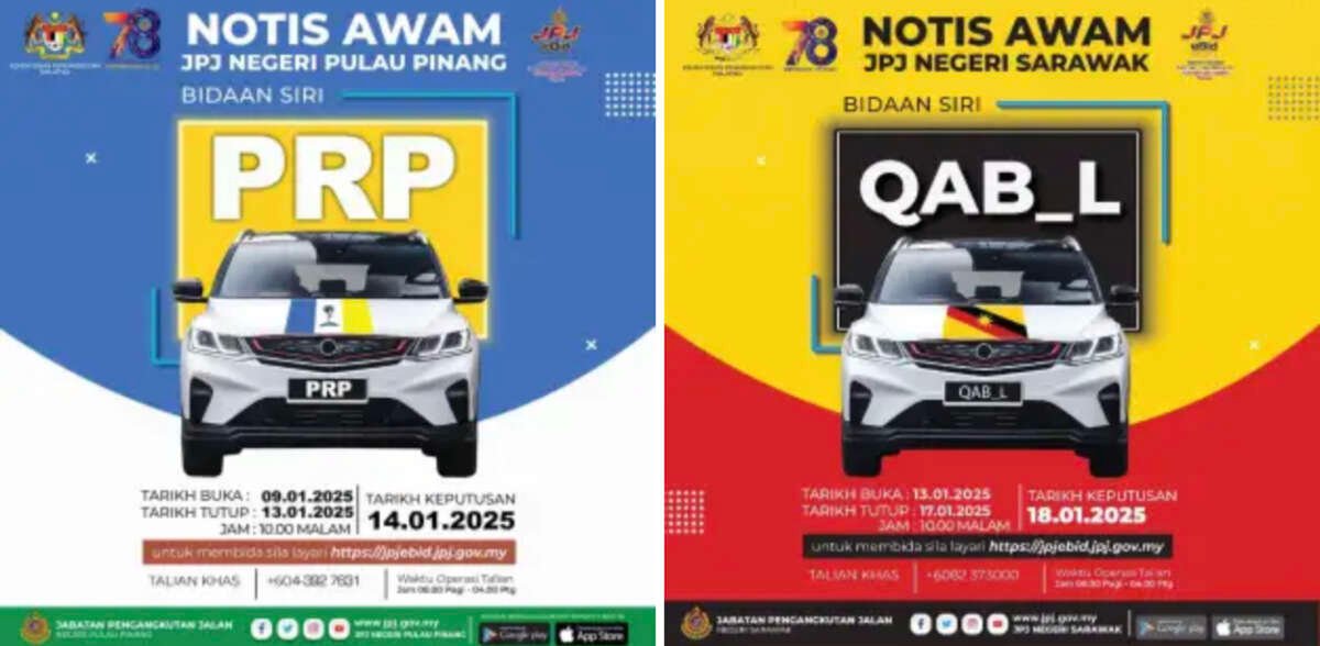 JPJ eBid: Siri PRP dan QAB_L bakal dibuka bidaan