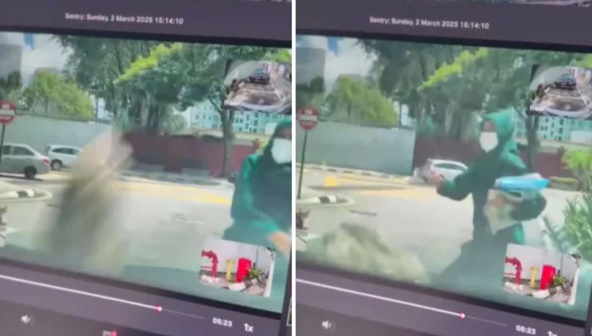 تيسلا تخريب يحدث في ماليزيا؟ امرأة ترمي الصخور في النموذج 3 ، فعل يتصرف بواسطة Sentry Mode