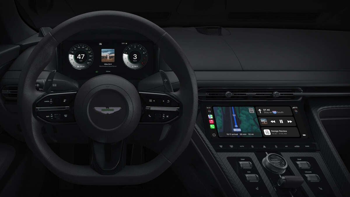Apple Carplay لأول مرة-تتولى شاشات في السيارة مع تكامل أعمق ؛ أول استخدام في سيارات أستون مارتن Apple Carplay لأول مرة-تتولى شاشات في السيارة مع تكامل أعمق ؛ أول استخدام في سيارات أستون مارتن
