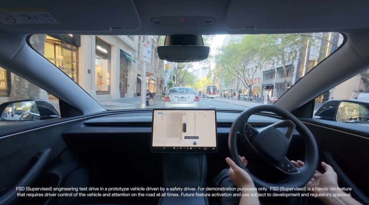Tesla الكامل القيادة الذاتية-مثال على اليد اليمنى يظهر في الاختبارات الخاضعة للإشراف في أستراليا Tesla الكامل القيادة الذاتية-مثال على اليد اليمنى يظهر في الاختبارات الخاضعة للإشراف في أستراليا